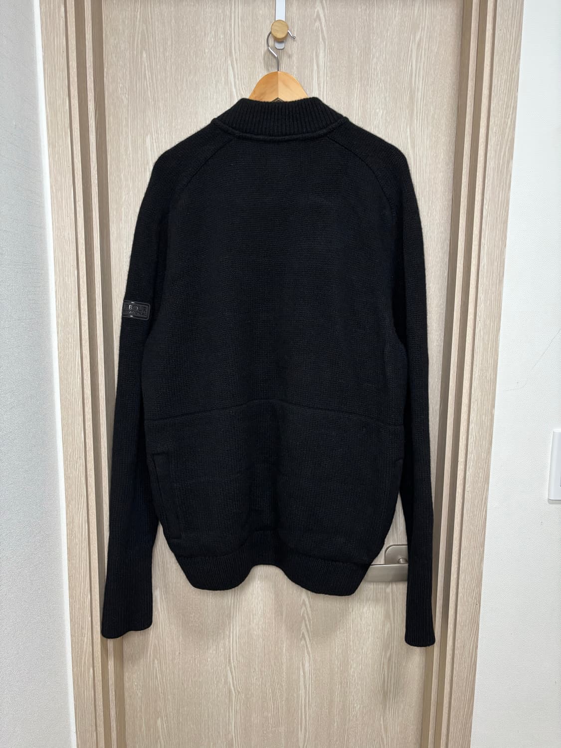 바버 인터내셔널 라이딩 울집업 스웨터XXL/넉넉110/블랙 상품이미지3