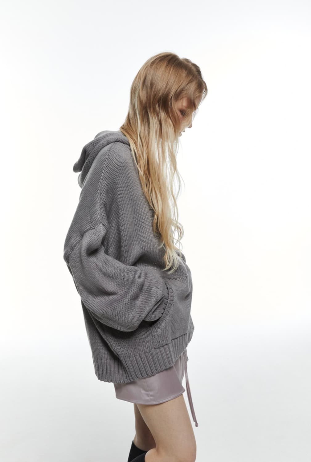 쓰리투에이티 KNIT HOODIE (GREY) 상품이미지5