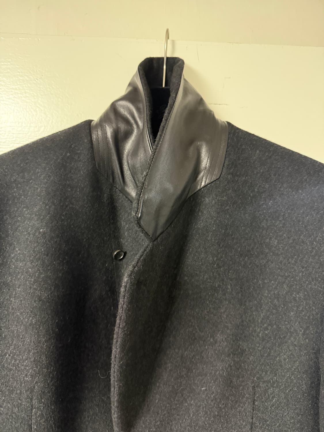 유스 레더 트림 체스터필드 코트 차콜그레이 M 상품이미지7