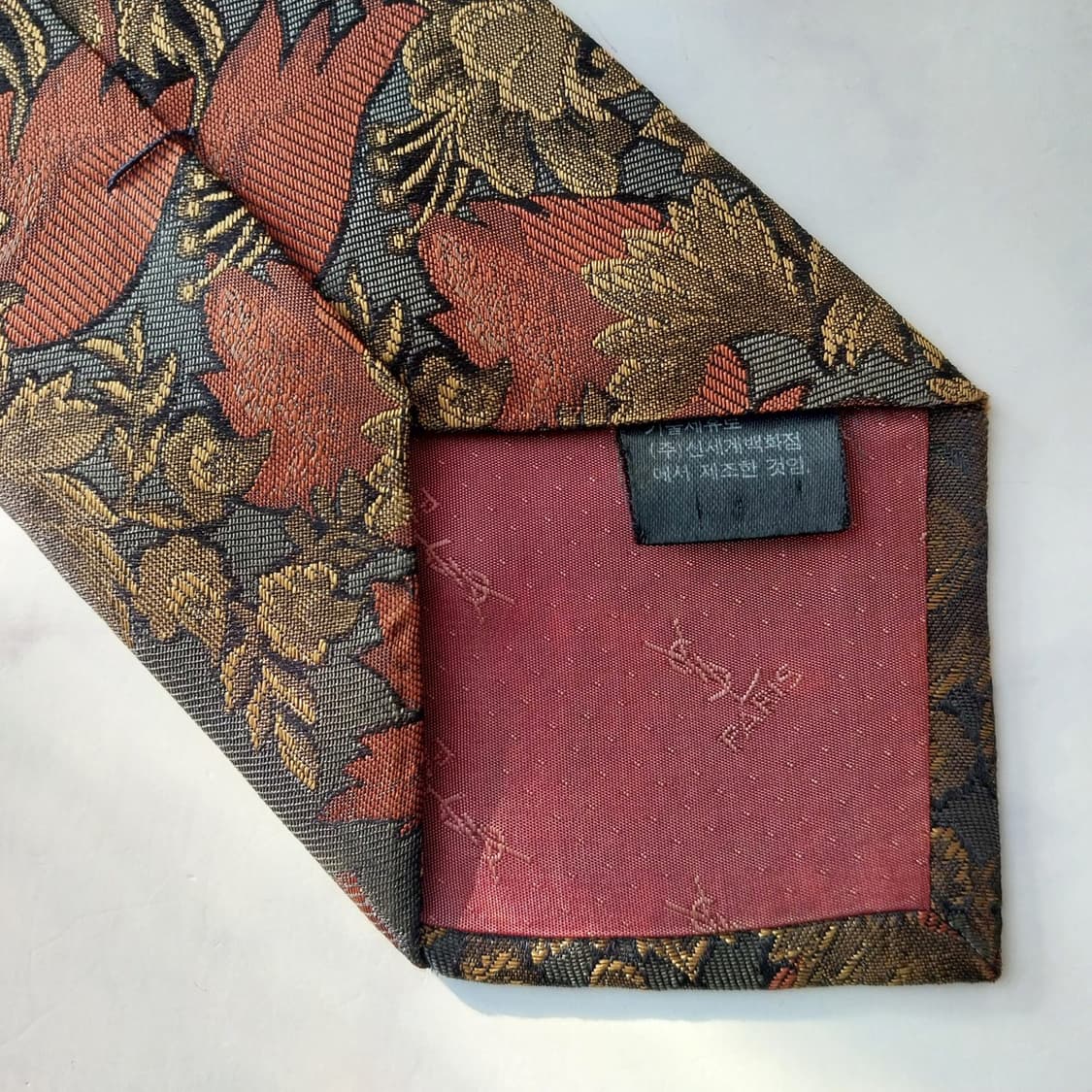 입생로랑 실크 플로럴 자카드 넥타이 9.2cm A+~A등급 K1706
 상품이미지9