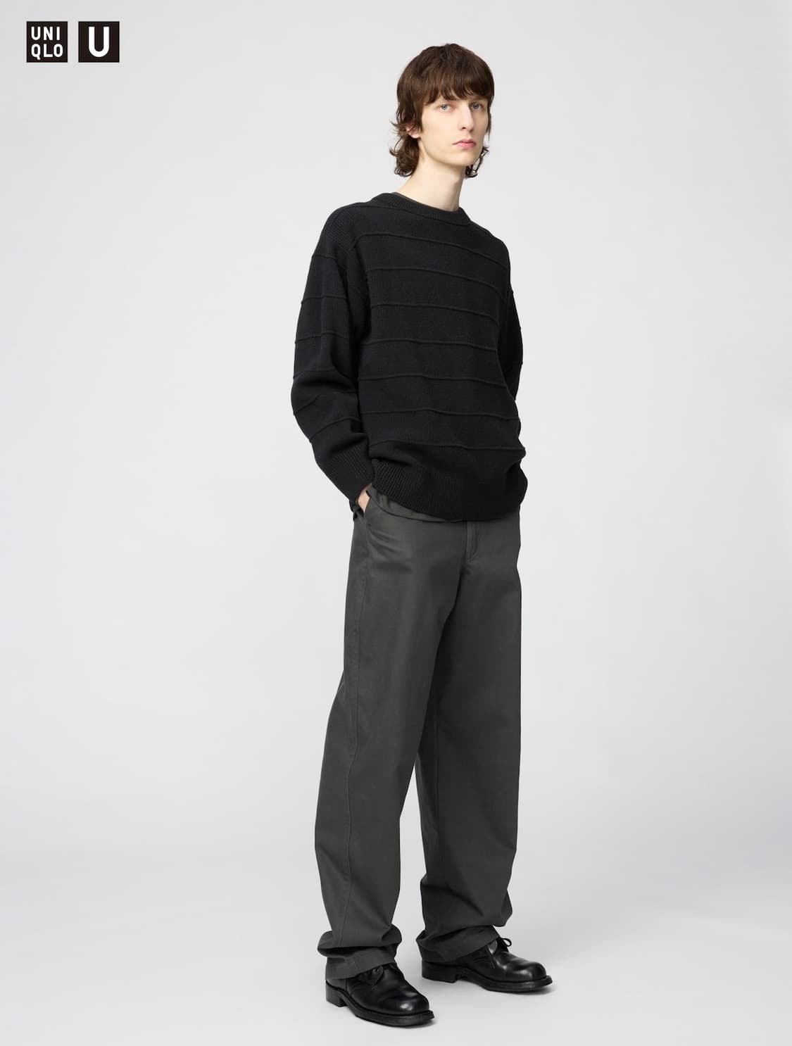 새제품) 유니클로 U 와이드핏 치노 / 다크그레이 82 ( 32-34 ) 상품이미지1