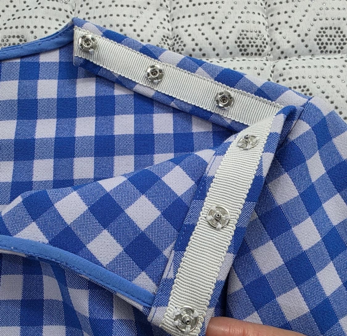 DVF 다이앤본퍼스텐버그 깅엄체크 블라우스 ~55 상품이미지7