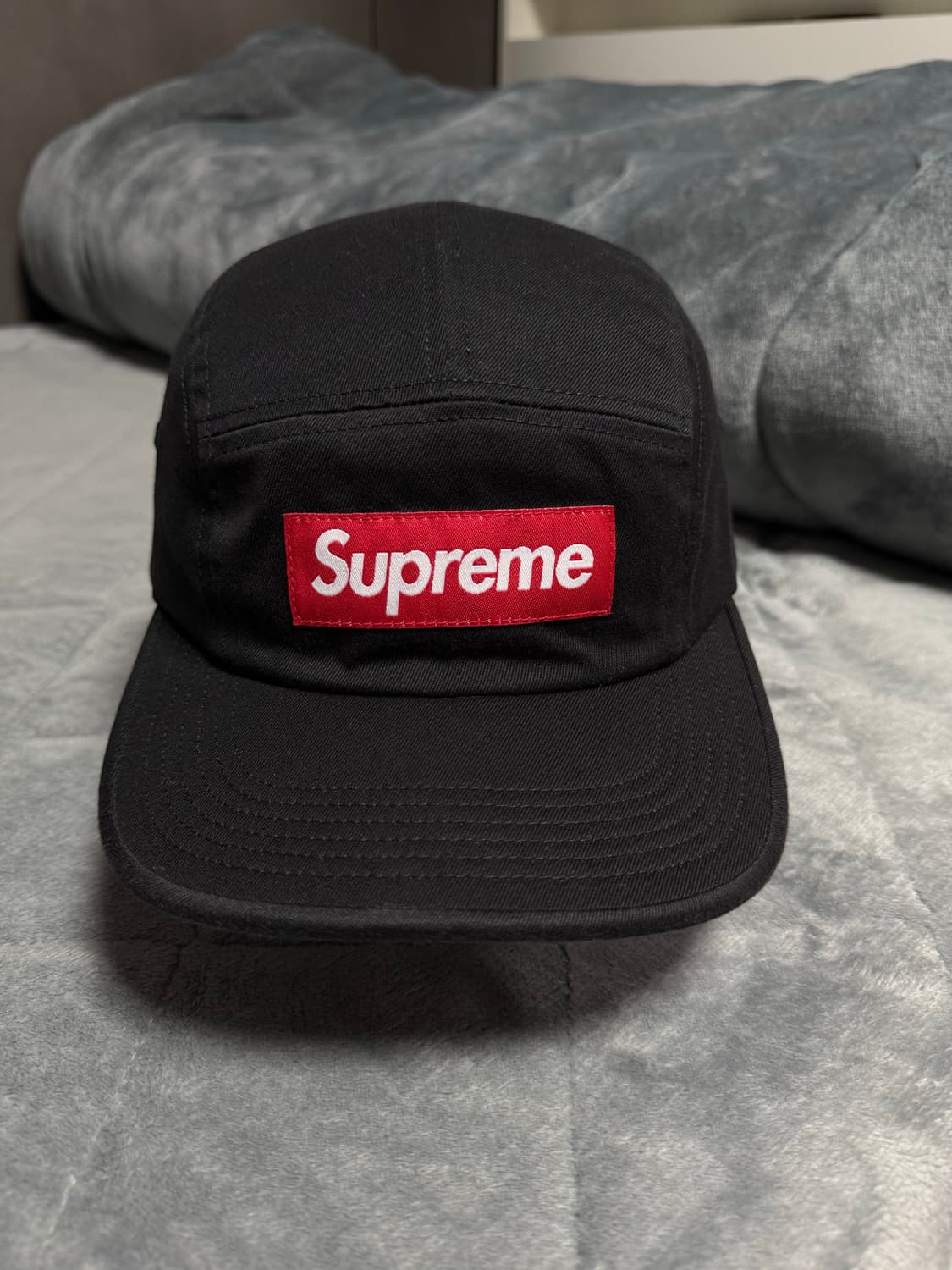 Supreme 슈프림 레드 박스 캠프캡 모자 (Washed Black) 상품이미지1