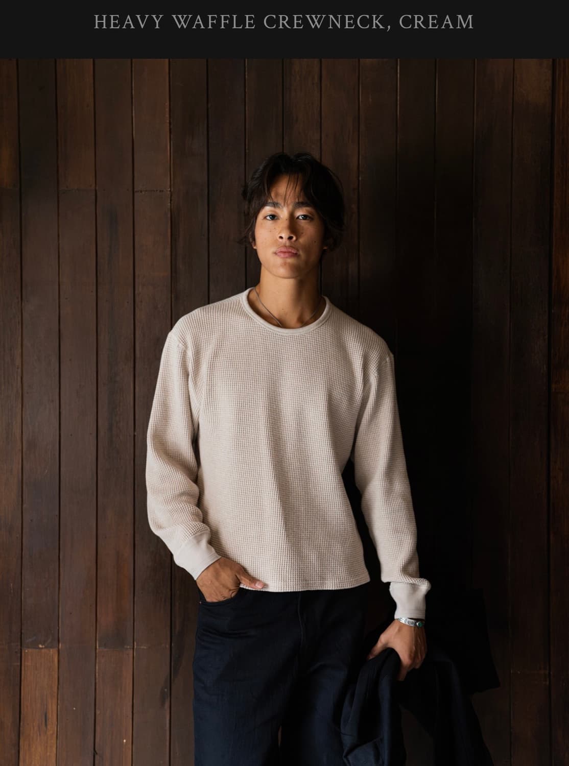 버드노트 헤비 와플 크루넥 상품이미지2