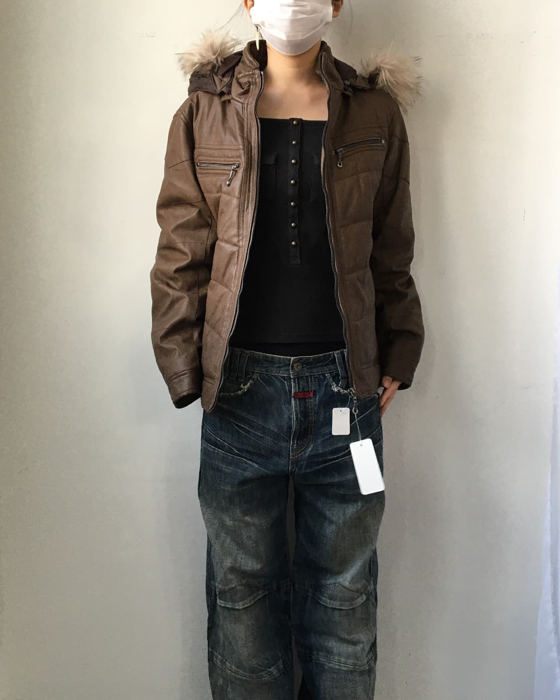 Fake fur hood high neck jacket 상품이미지8