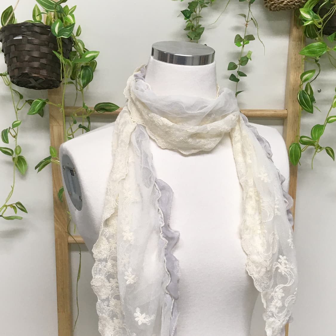 JPN/ 레이스스카프 소라색스카프 모리걸스카프 모리룩스카프  상품이미지2