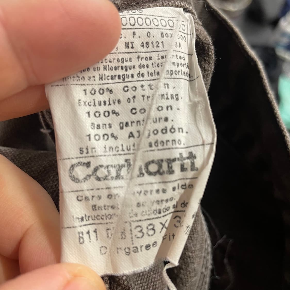 칼하트 B11 브라운 워크팬츠 상품이미지9