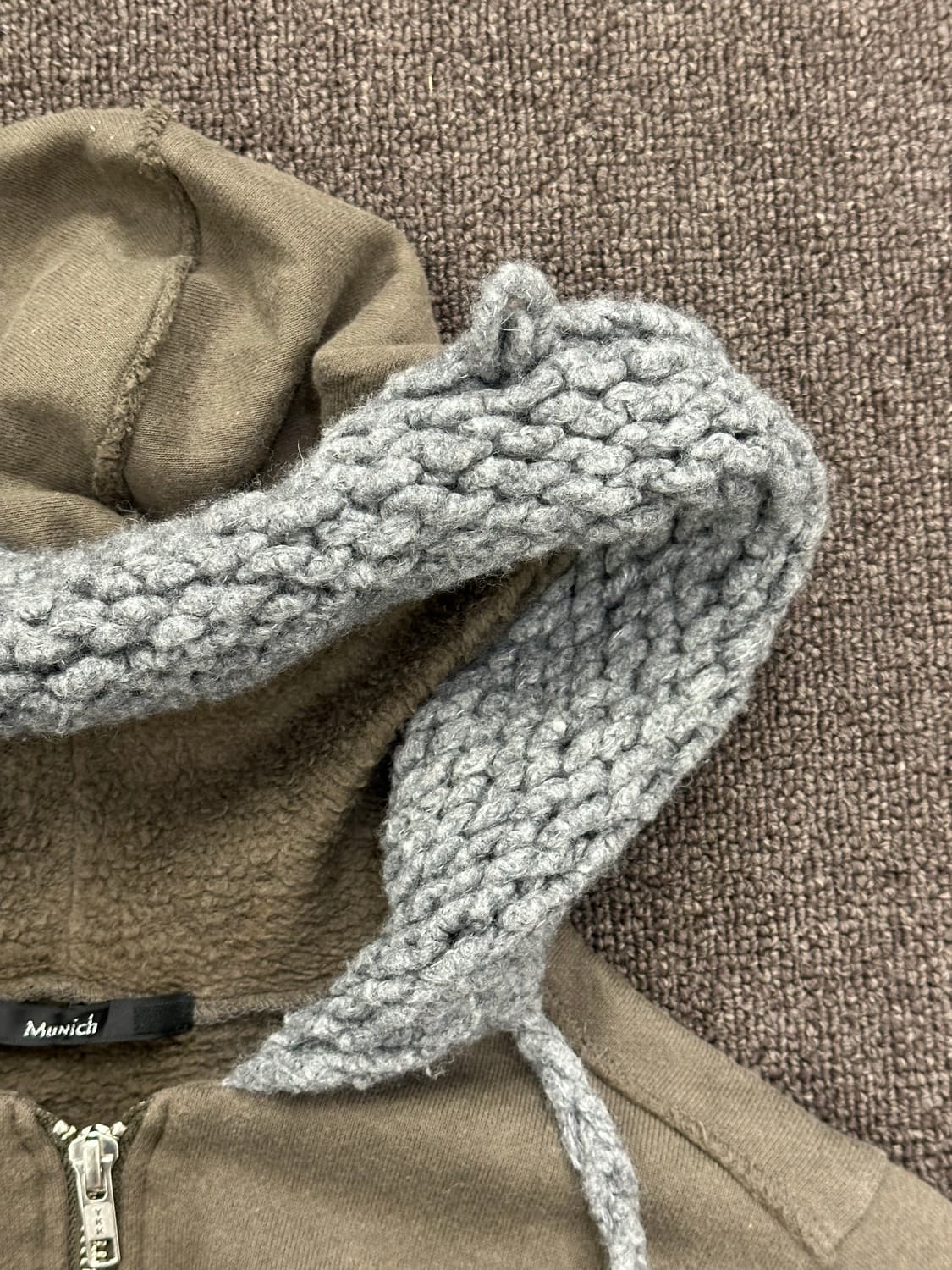 OS)Japanese vintage 여성 플리스 니트 후드집업 상품이미지2