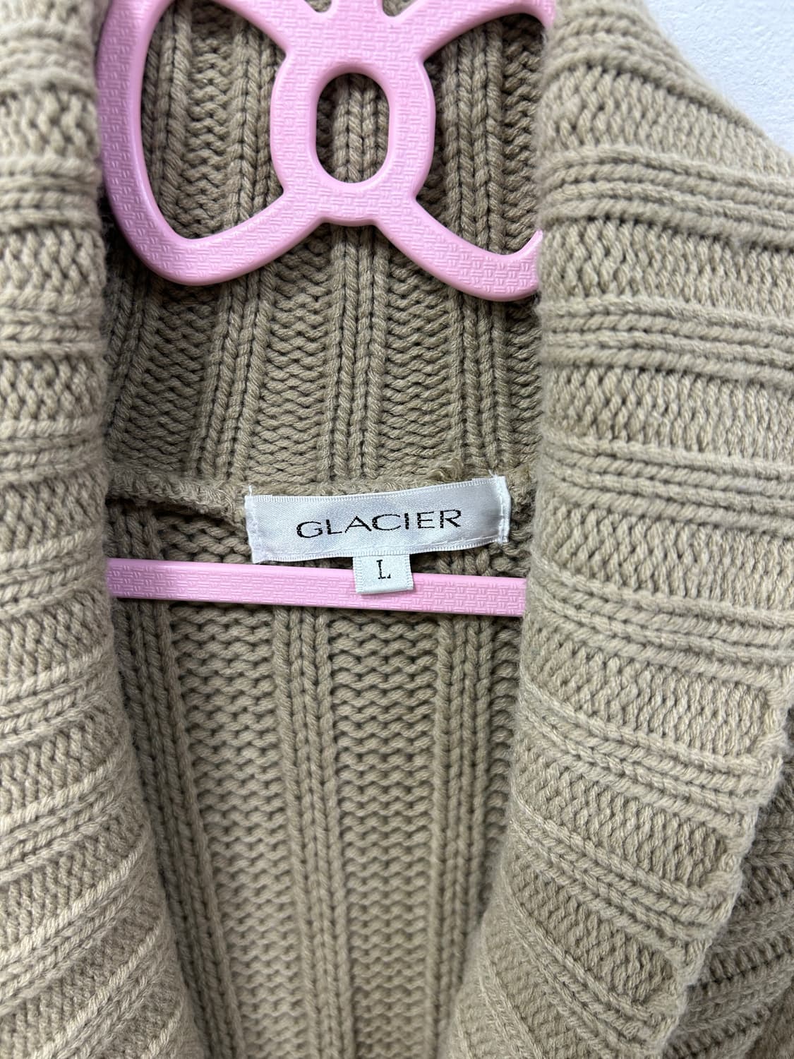 [GLACIER] 라떼갸루 베이지 리락쿠마 니트 가디건 상품이미지7