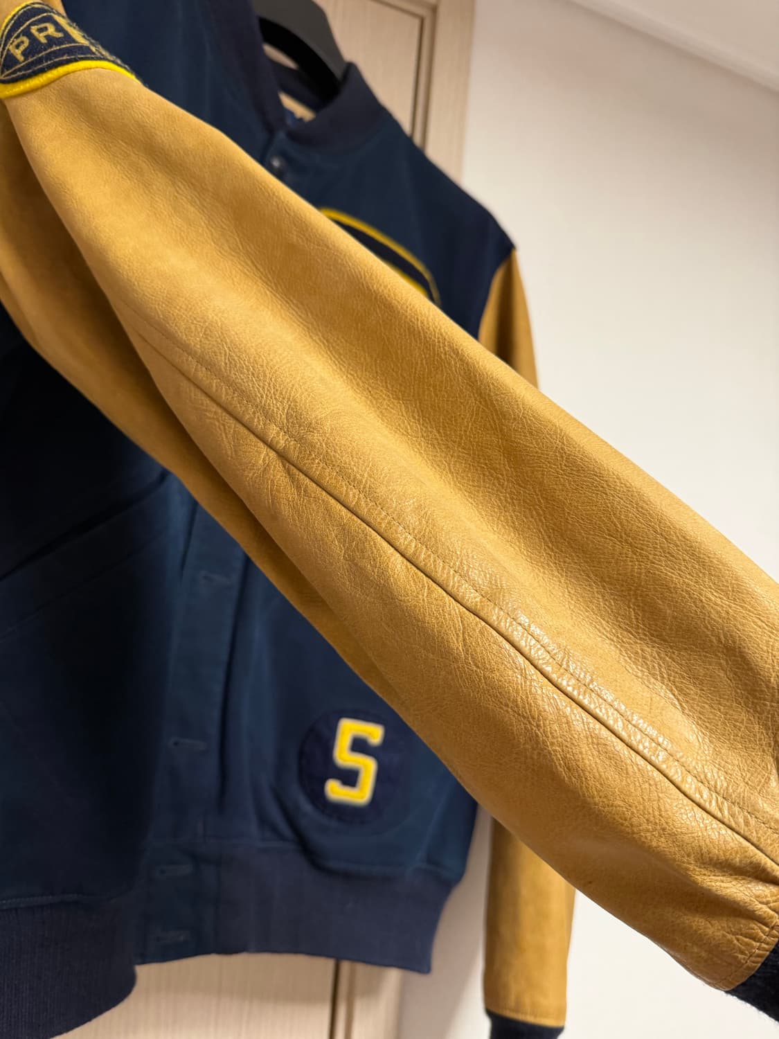 폴로 랄프로렌 / 풋볼 불독 코튼 레더 바시티 / L 상품이미지5