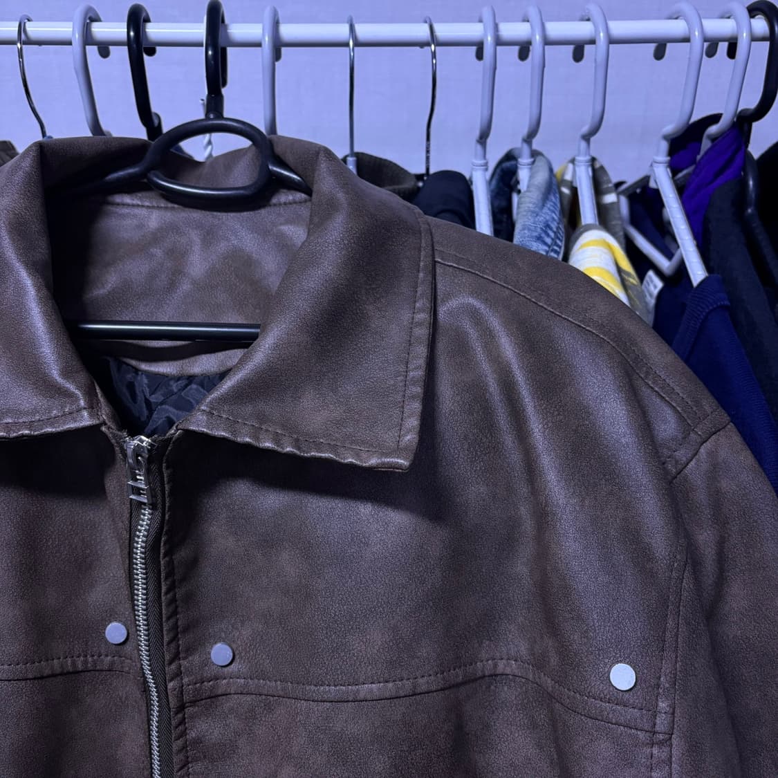 퀄팅 브라운 가죽자켓 105size 상품이미지2