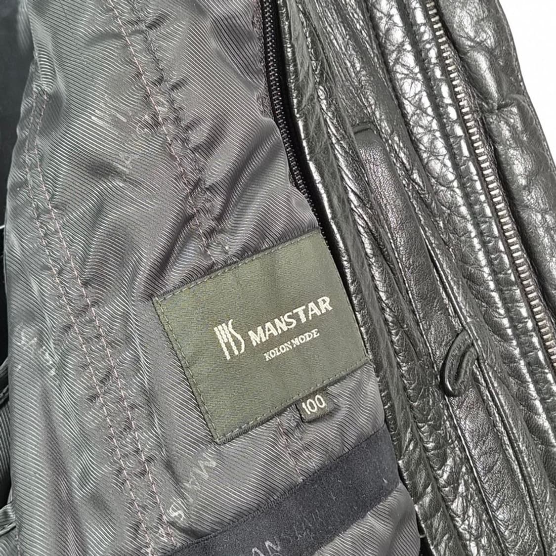 맨스타 리얼 레더 카라 퍼 가죽 자켓 L 상품이미지6