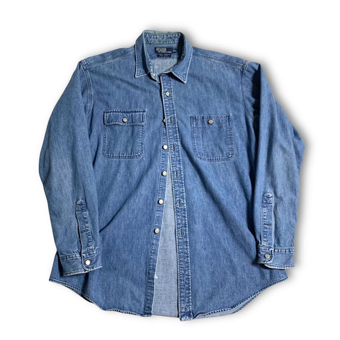 [XL~] 90s Polo denim shirt 상품이미지1