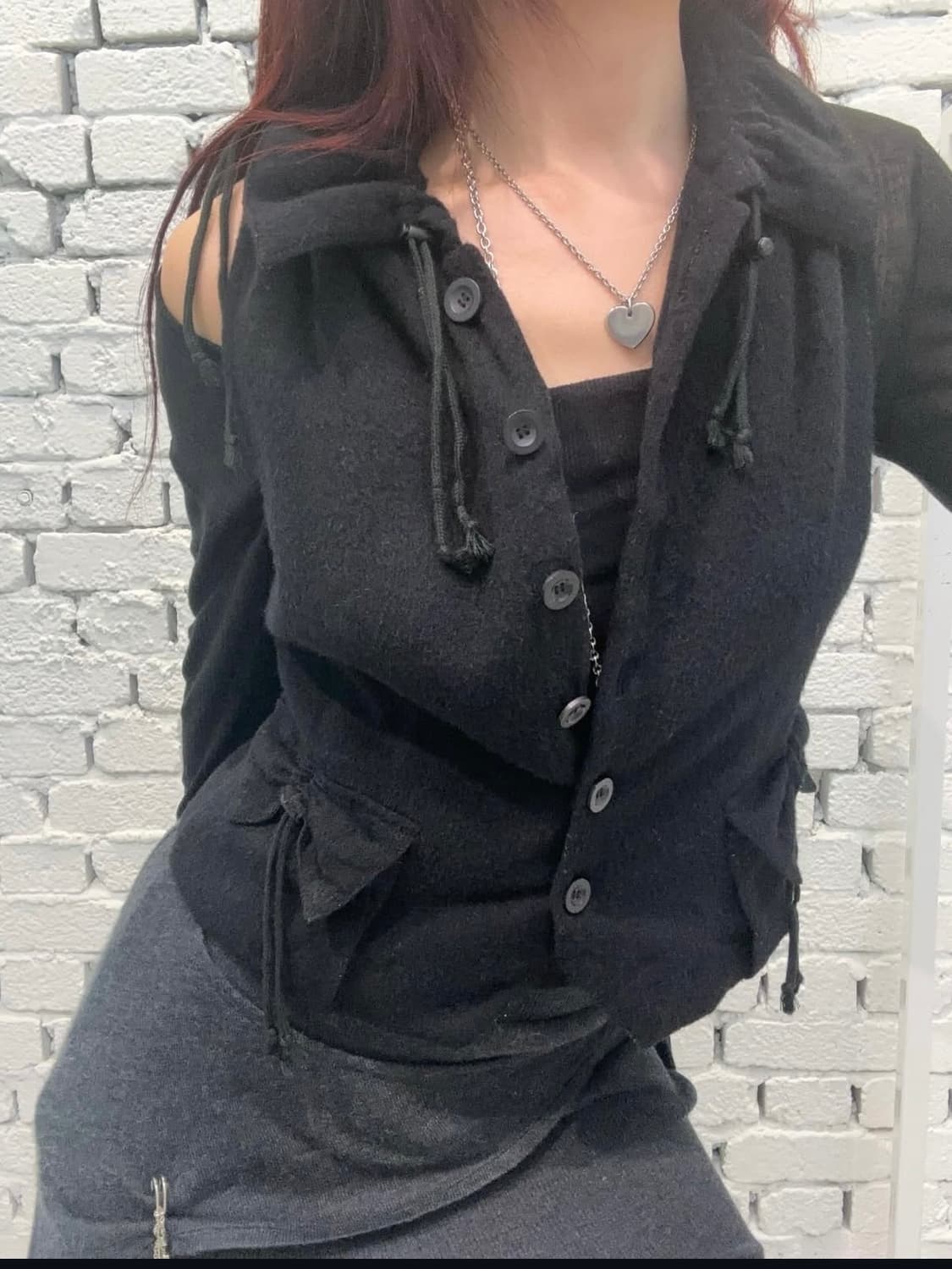 Black shirring Collar Vest 상품이미지4