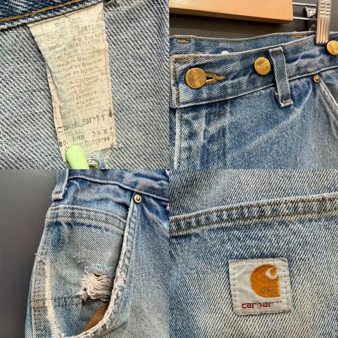 Carhartt B07 DNM 칼하트 데님 더블니 34x30 상품이미지3