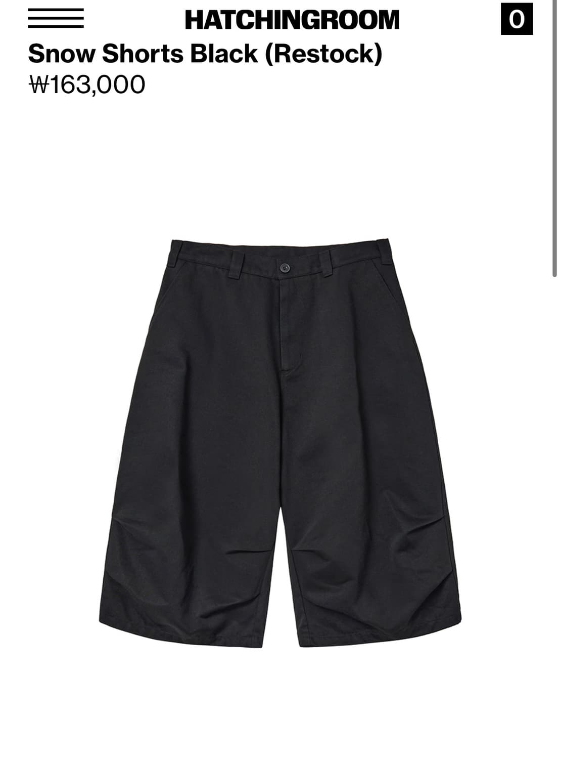 Hatchingroom Snow Shorts Black (4) 상품이미지1