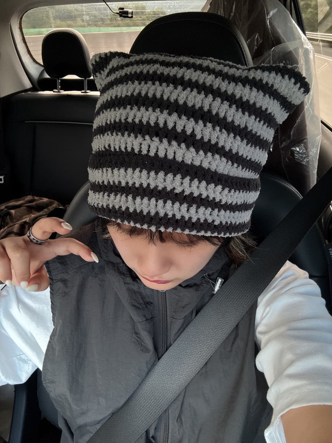 그레이 스트라이프 캣비니 상품이미지1