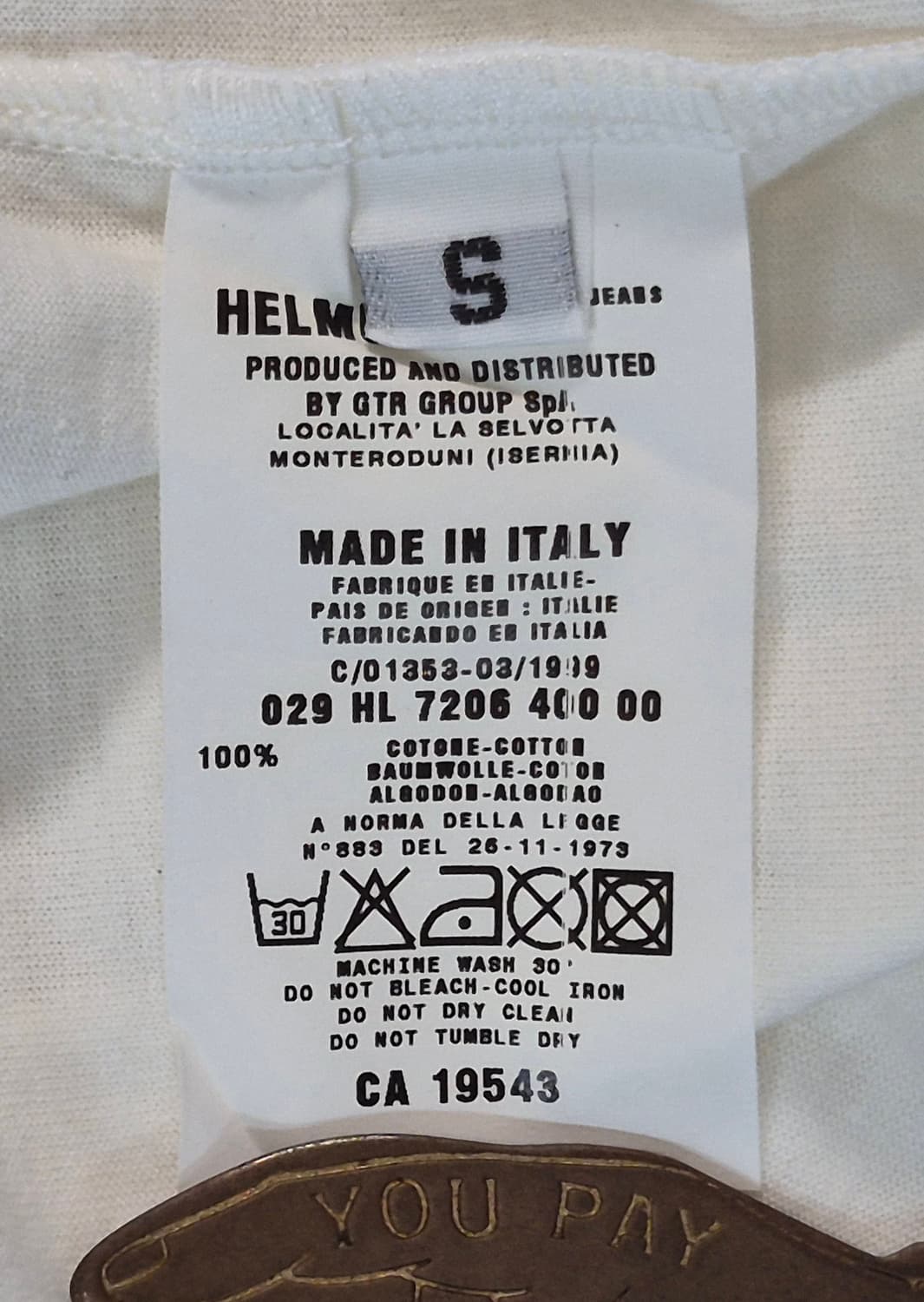 1999 Helmut Lang Backstage T-SHIRT 상품이미지6