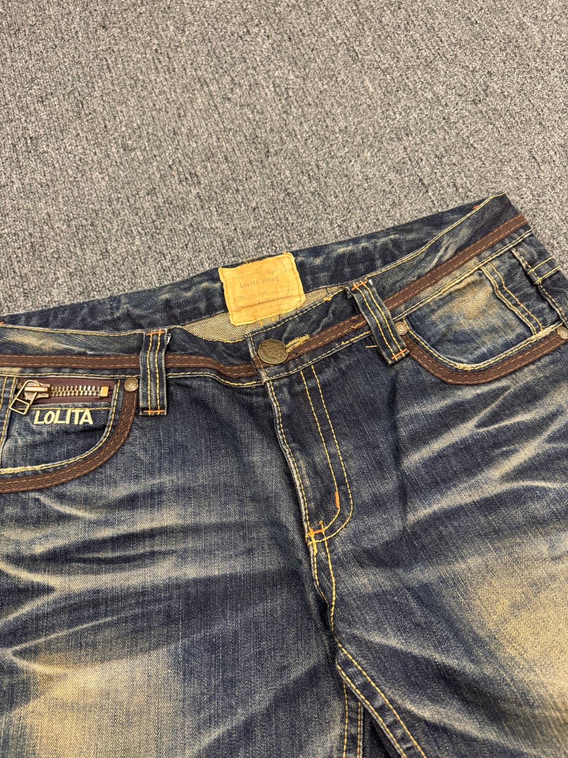 34)Lolata 진스 빈티지워싱 포켓자수 데님팬츠 상품이미지4