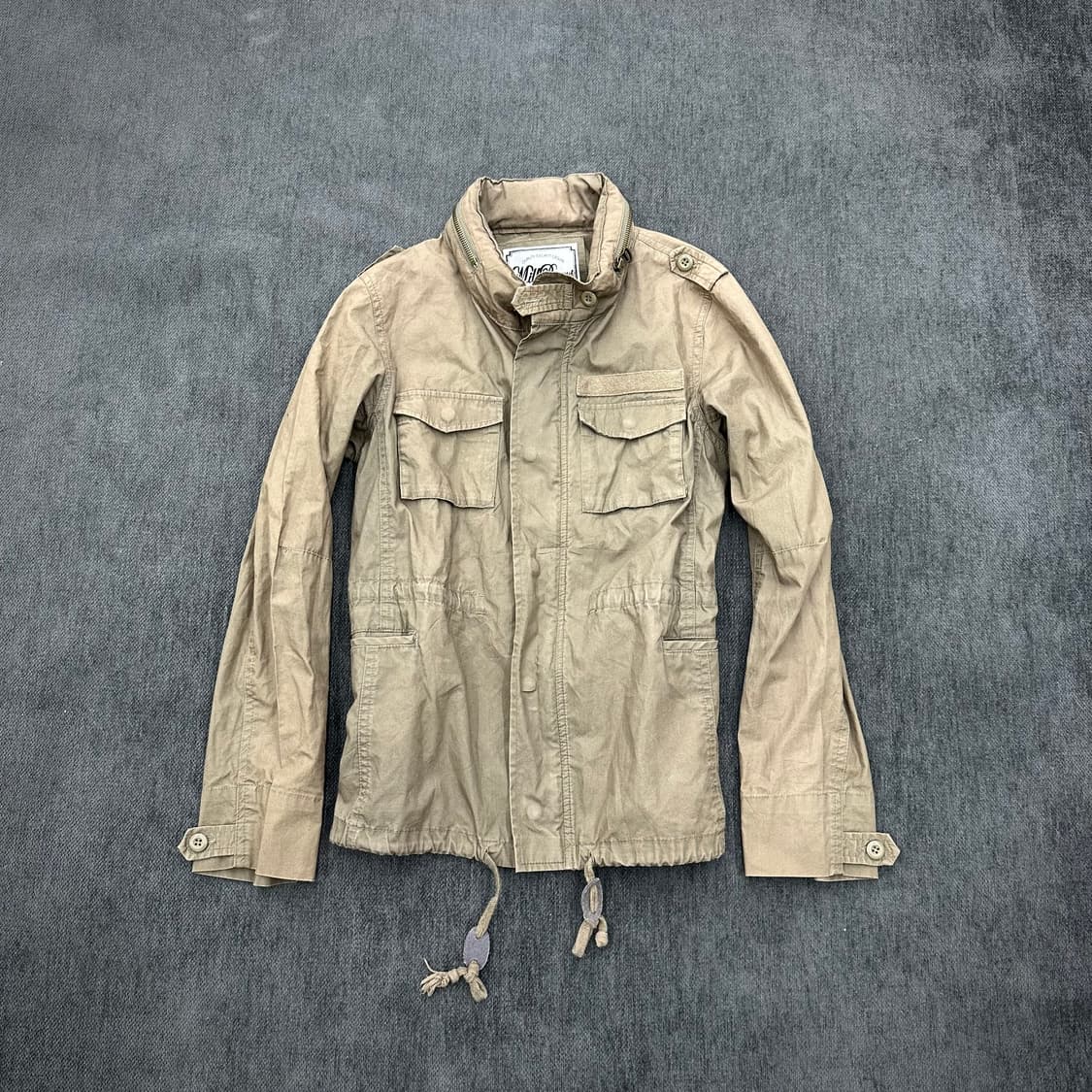 Khaki shoulder strap military jacket 상품이미지3