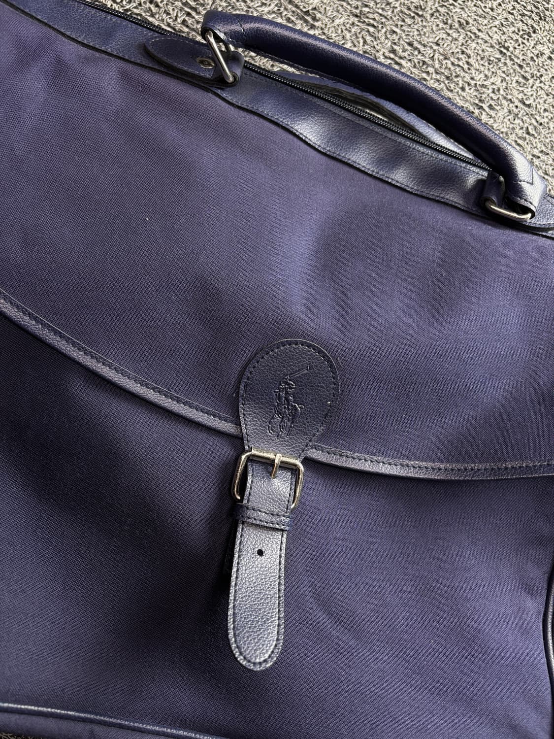 폴로 랄프로렌 가죽로고 보스턴 백 네이비 3369 상품이미지4