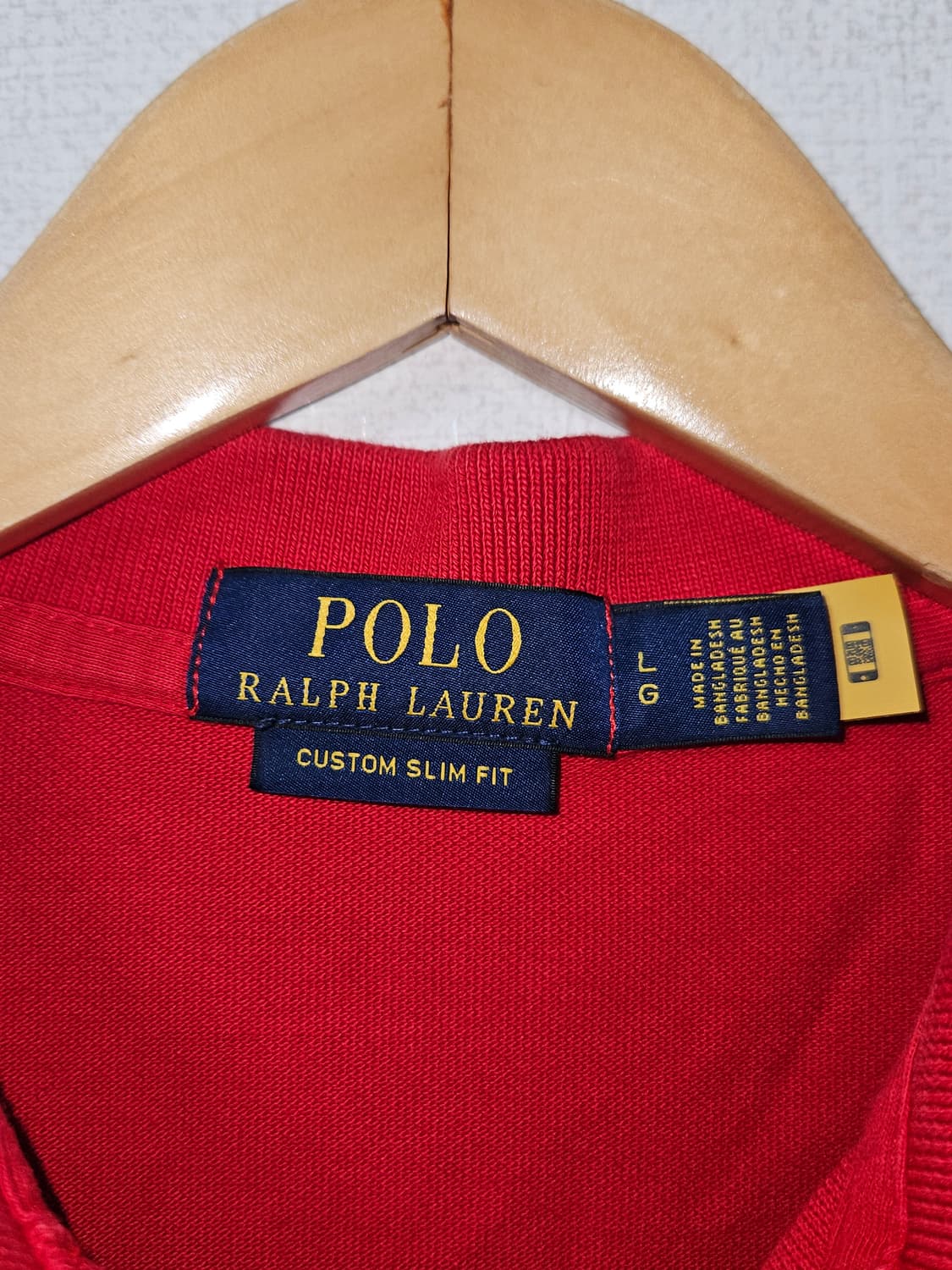 폴로 랄프로렌 신형 반팔 카라티 피케 레드 QR정품 남성 L 상품이미지2