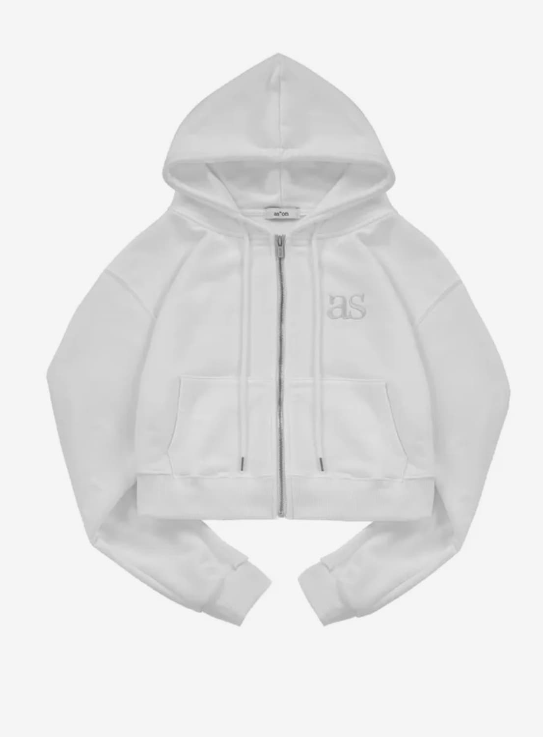 애즈온 베이직 후드집업 화이트 상품이미지1