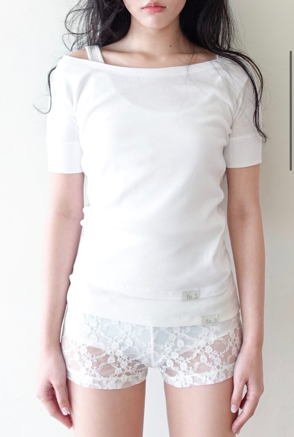 샵 페어리 립 하프 탑 화이트 rib half top white 상품이미지1