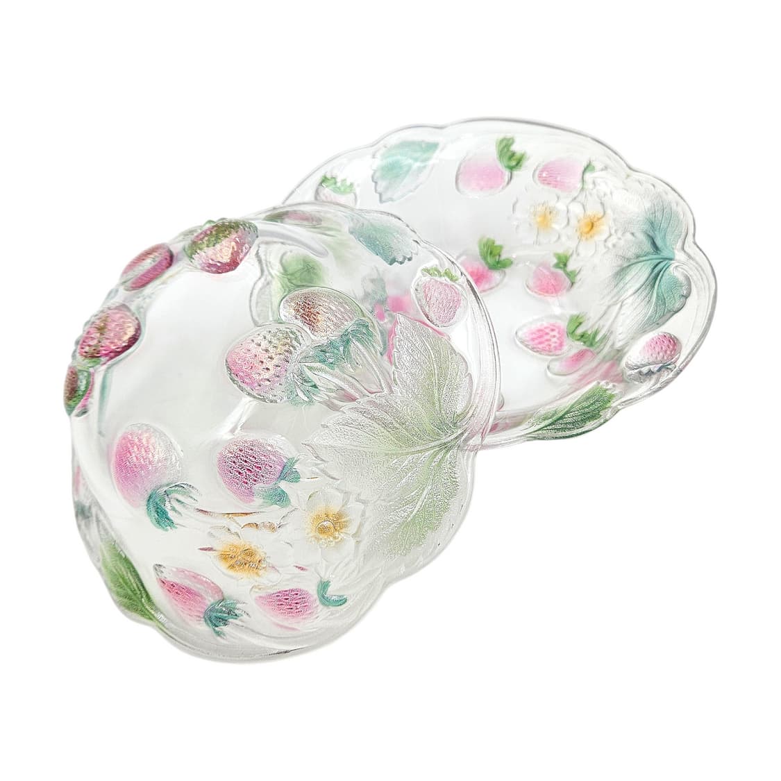 90s 소가 컬러 딸기밭 러플 유리볼 상품이미지8