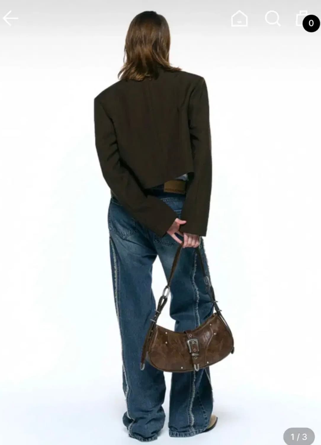 인사일런스 우먼 레더 버클 숄더백 brown 상품이미지4