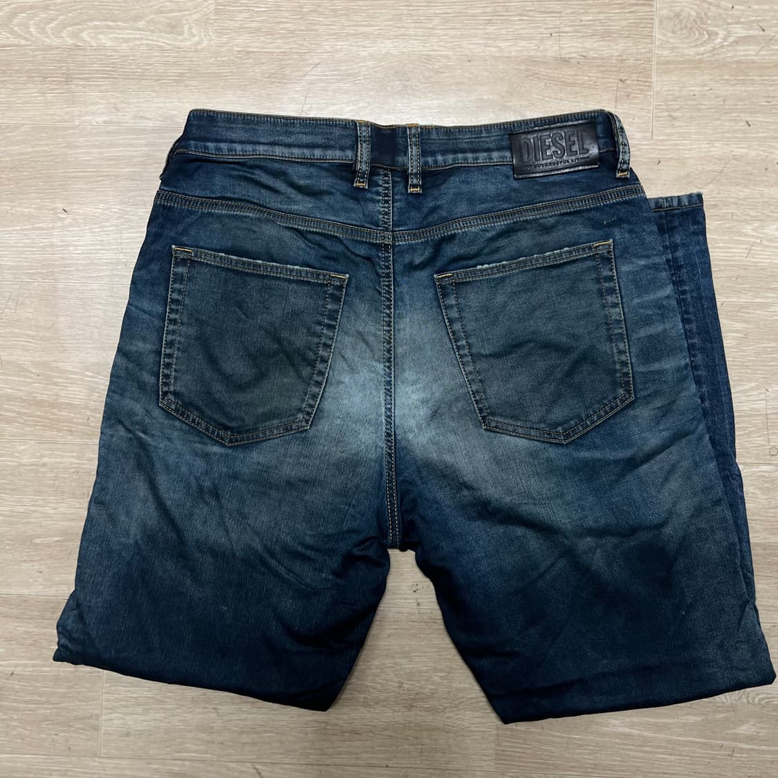 디젤 스트레이트 워싱 데미지드 데님진 찢청바지 [진청] 32 상품이미지5