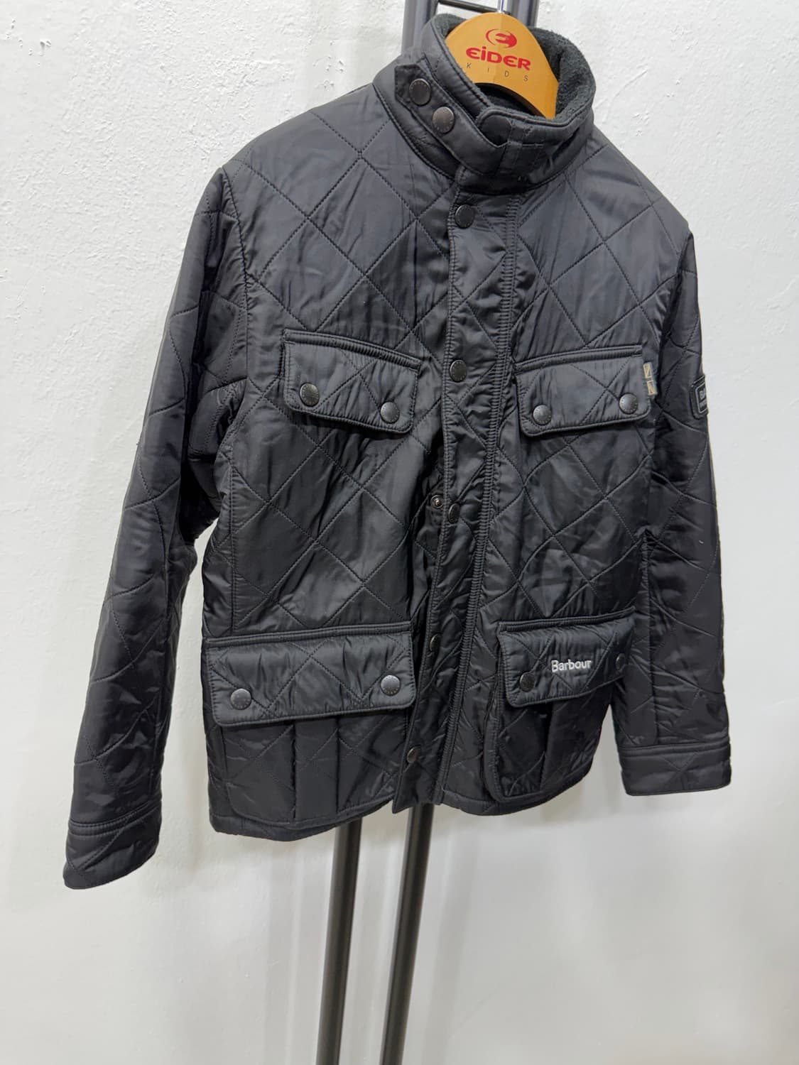 정품) 바버 주니어 블랙 후리스안감 퀼팅자켓 M 상품이미지2