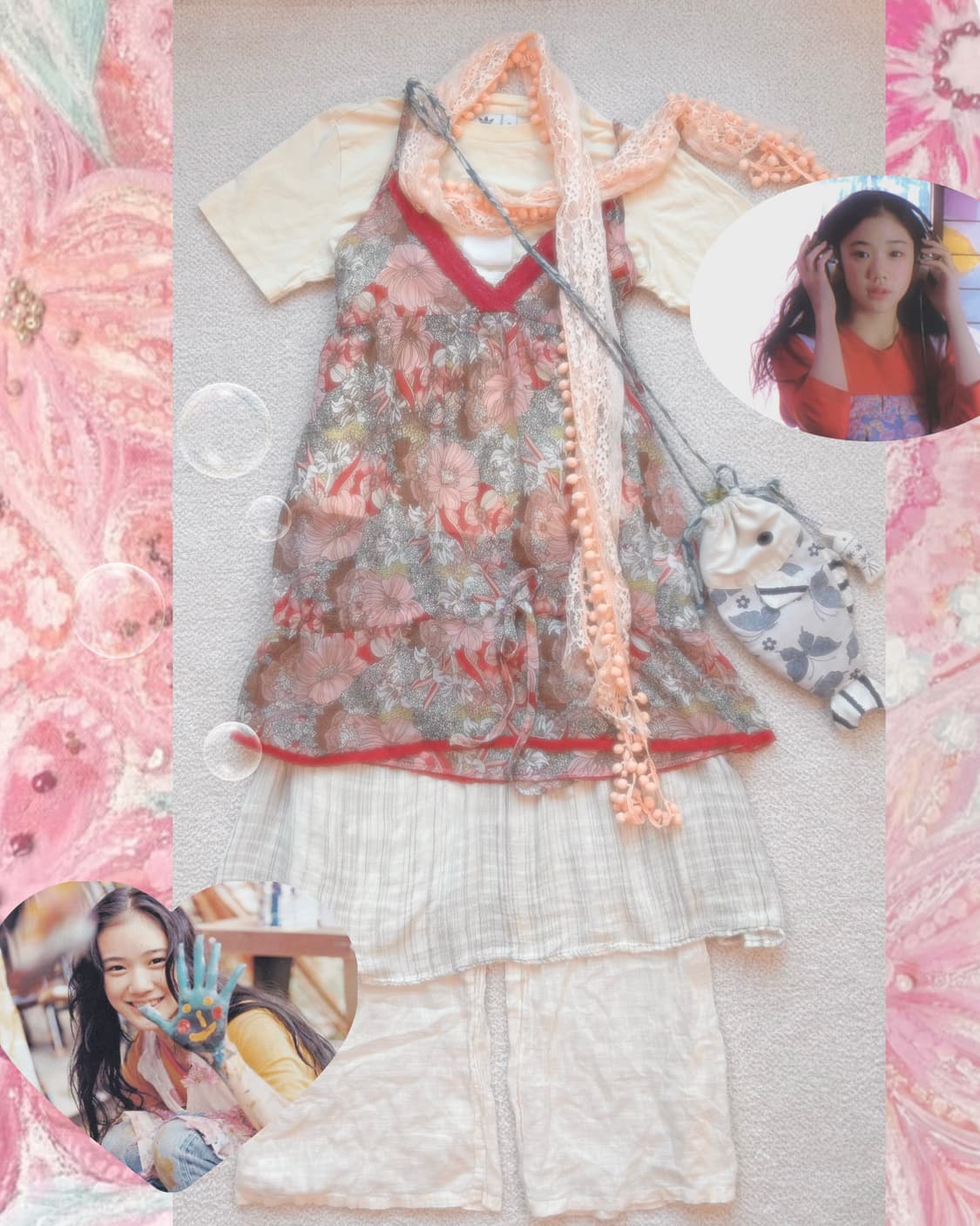 빈티지 하구미의 여름 코디 세트 모리걸 허니와클로버  상품이미지1