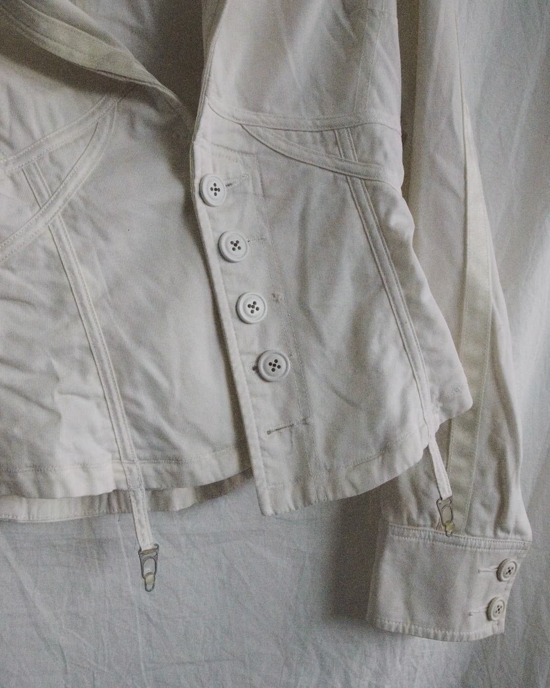 디젤 크롭컷 화이트 코튼 본디지 플라이트 자켓 상품이미지10