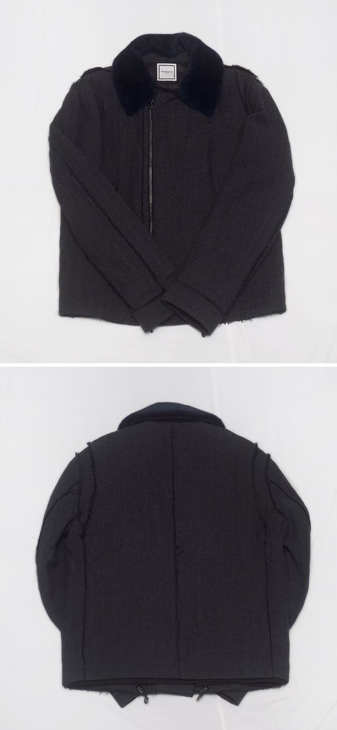 우영미 파리 무톤 카라 트위드 집업 패딩 자켓 (48 / 95-100) 상품이미지3