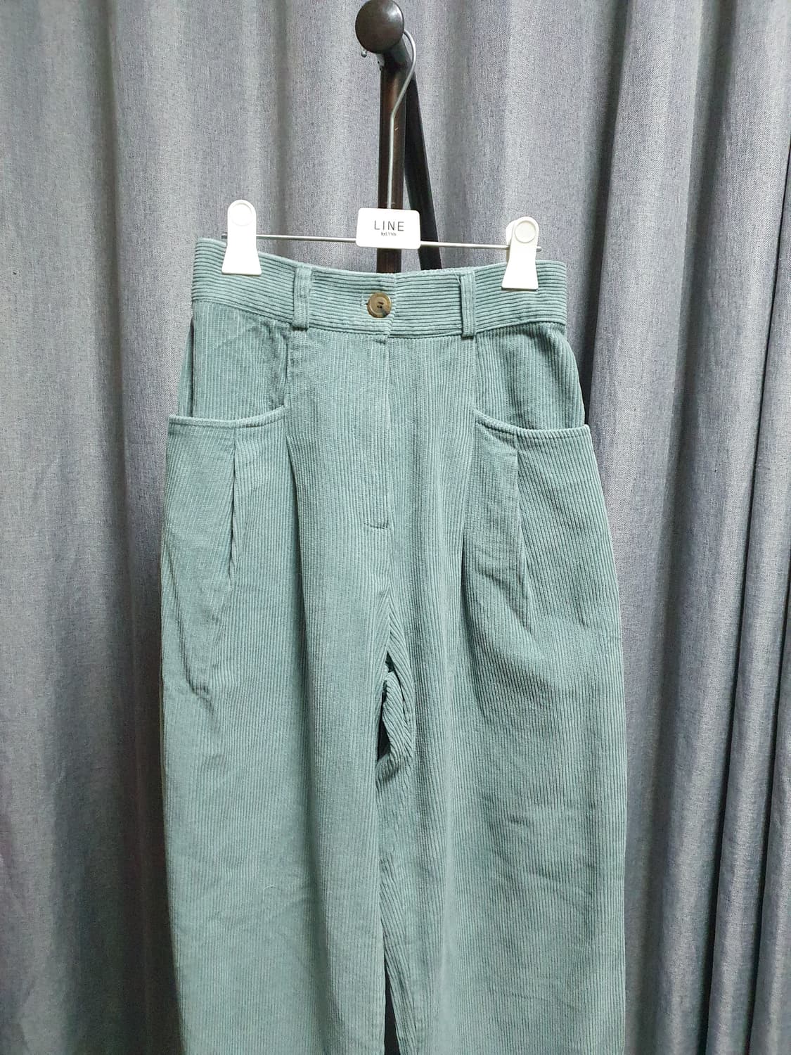 밴딩 코듀로이 민트 팬츠 상품이미지2