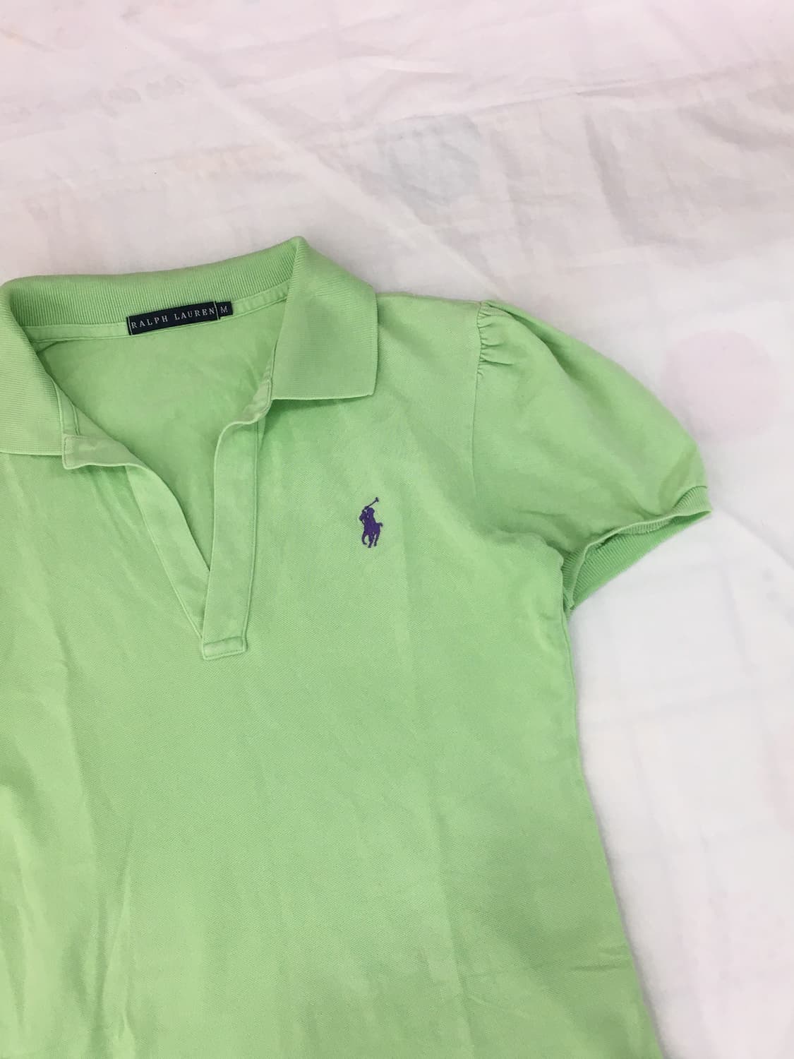 폴로 Polo 연두 퍼프 카라 티 상품이미지2