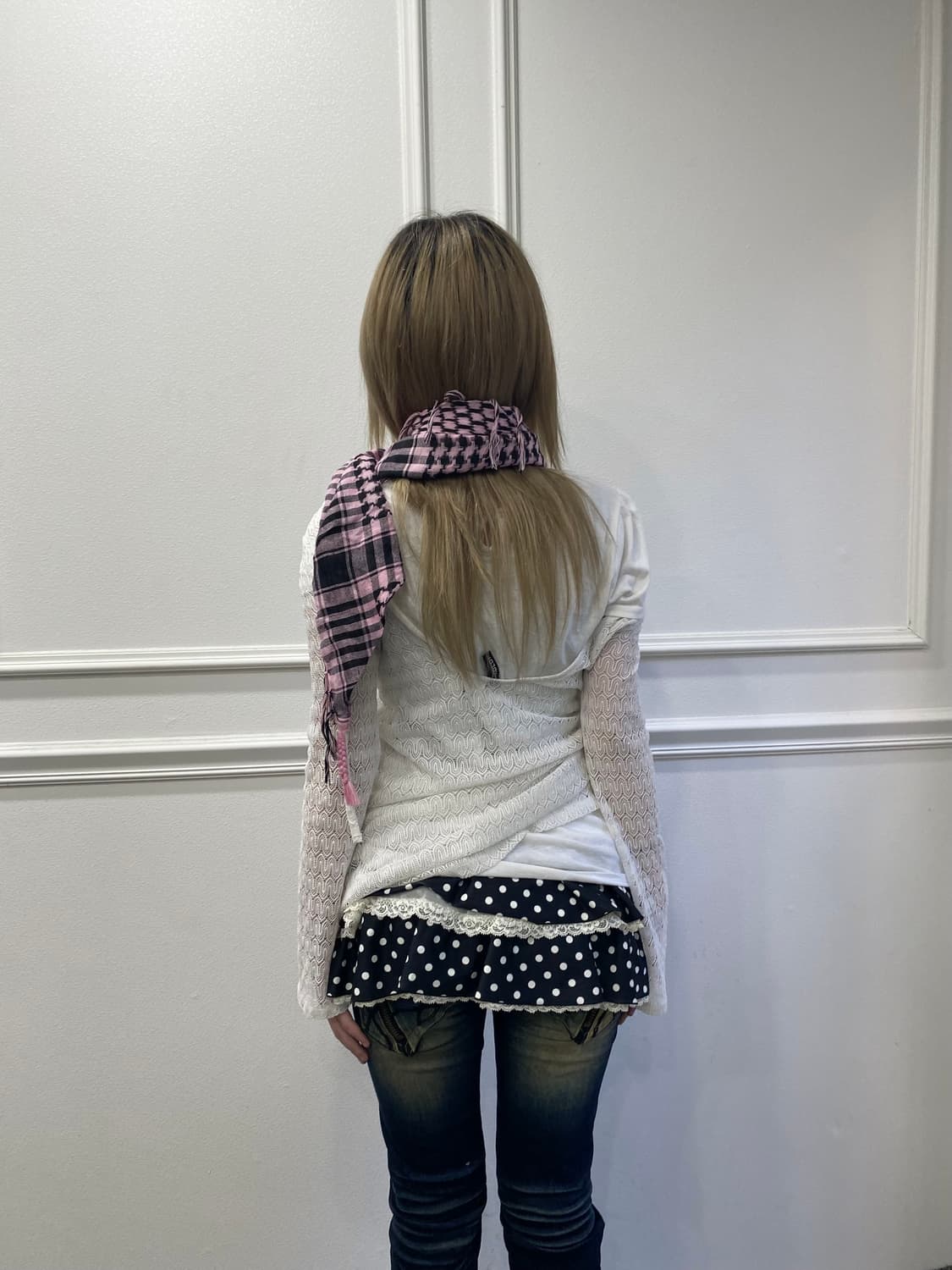 White off shoulder Loose-Fit Slee 상품이미지5