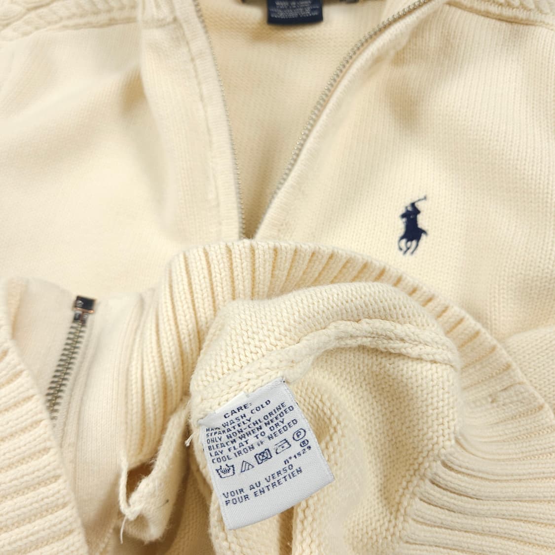 (여성XS)폴로 랄프로렌 포인트 케이블 니트 아이보리 상품이미지7
