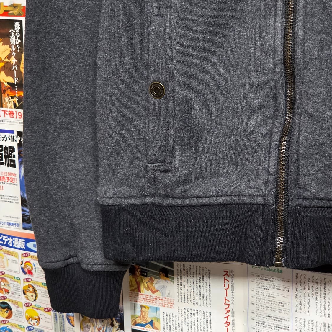 캘빈 클라인 차콜 기모 절개 후드집업 상품이미지4