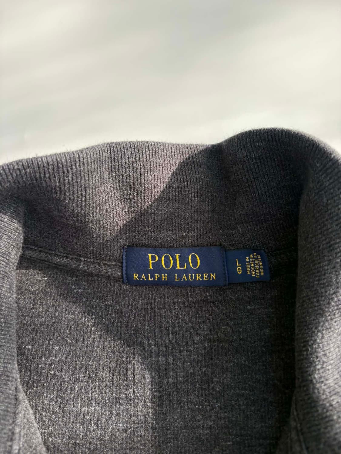 [L] 폴로 랄프로렌 그레이 하프집업 코튼 니트 상품이미지3