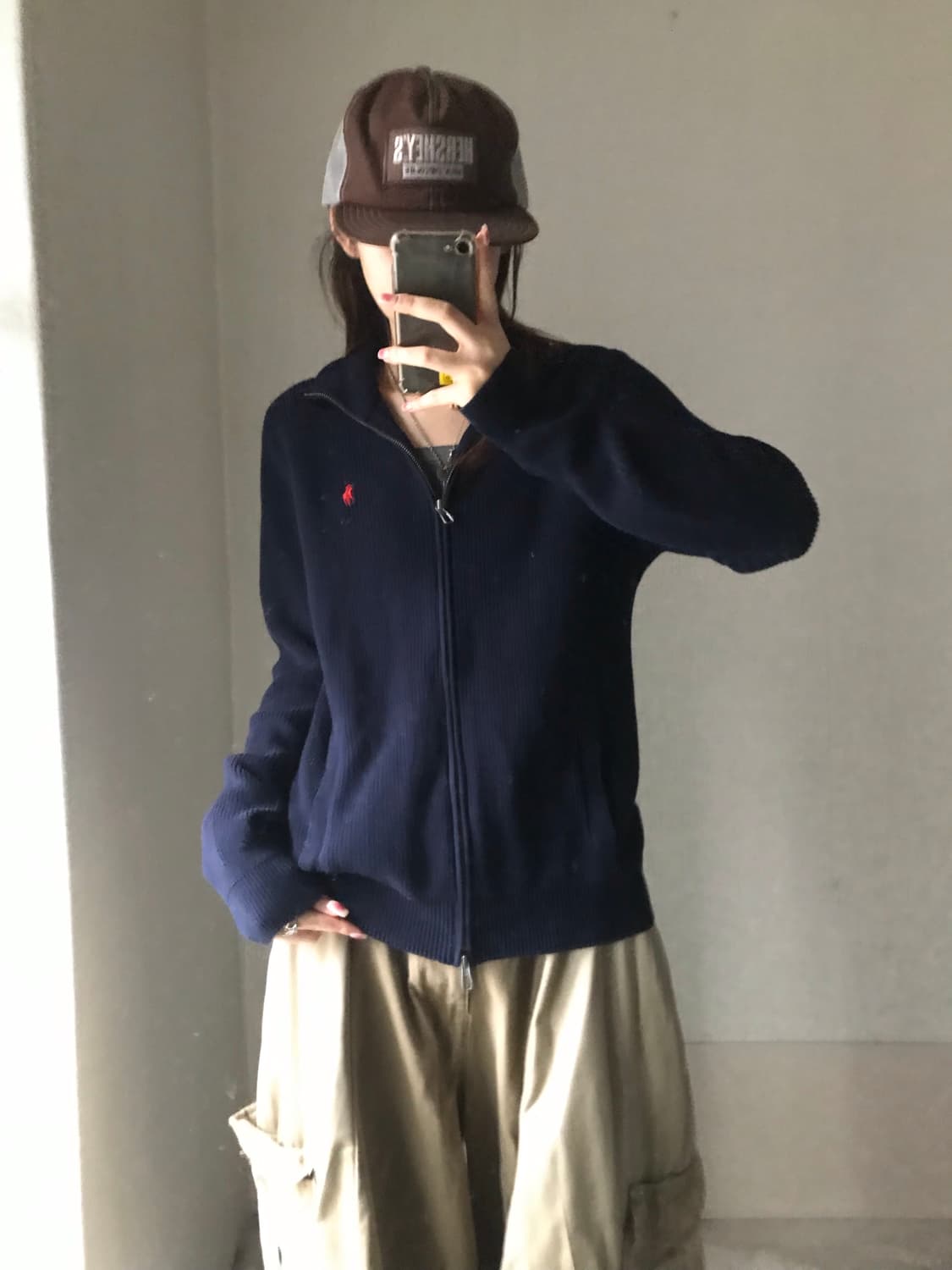 폴로 네이비 니트집업 상품이미지2