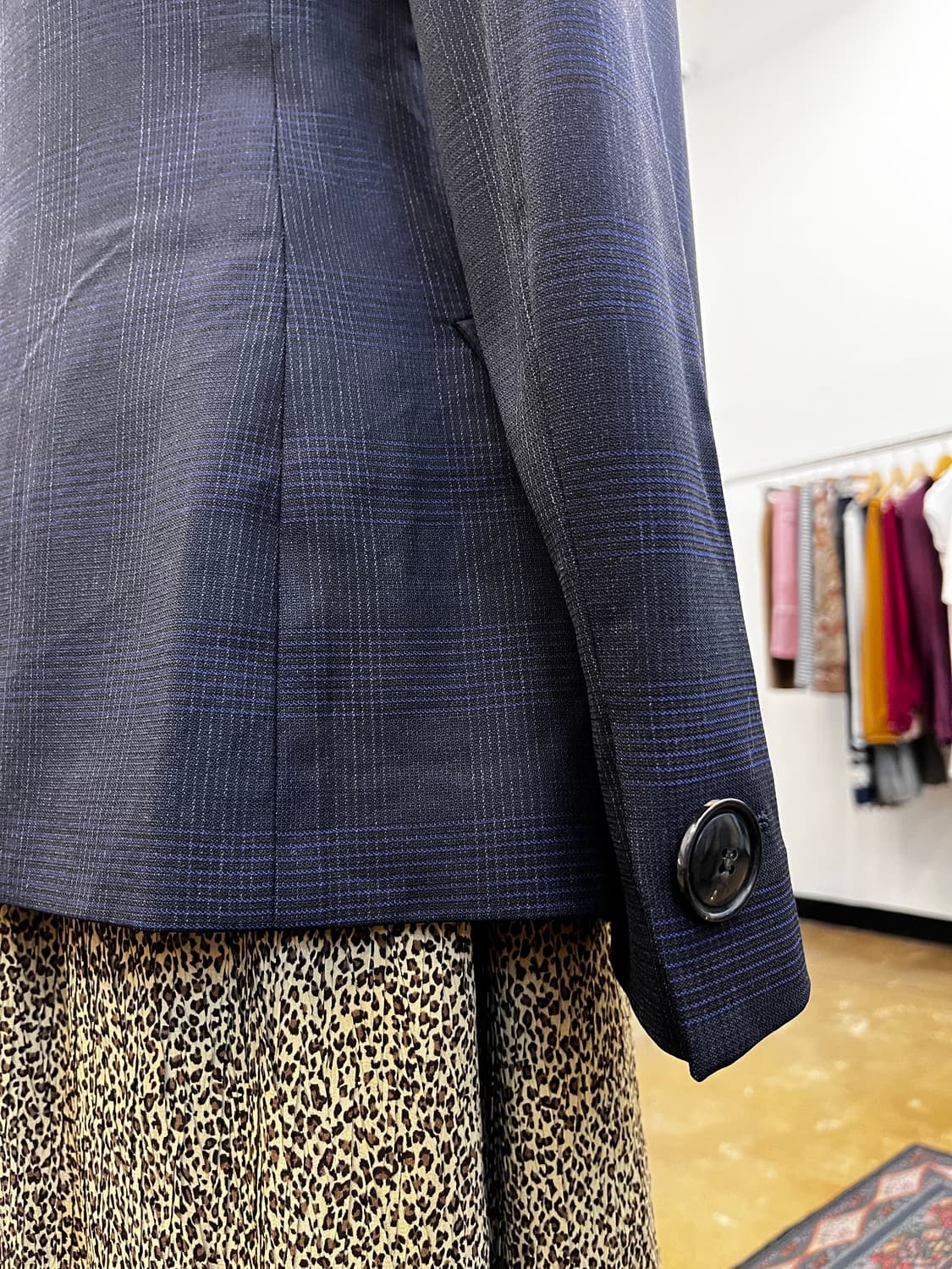 조르지오 아르마니 글렌 체크 테일러드 싱글 블레이저 상품이미지6