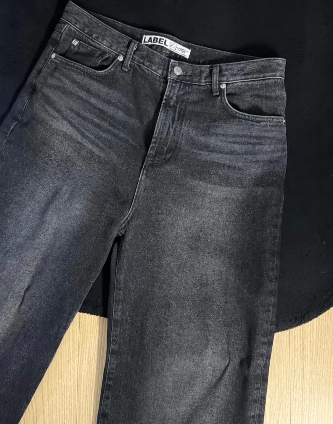 라벨아카이브 마리암 와이드 핏 데님 워시드 블랙 5 상품이미지2