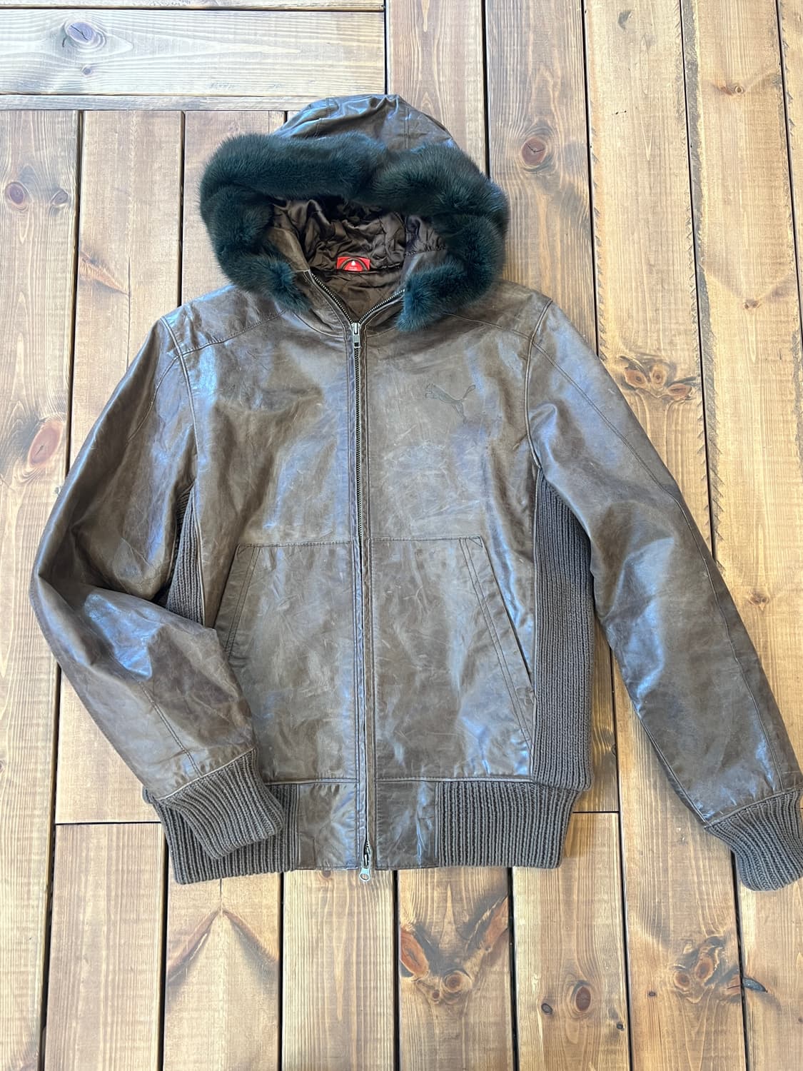 퓨마 브라운 레더자켓 상품이미지6