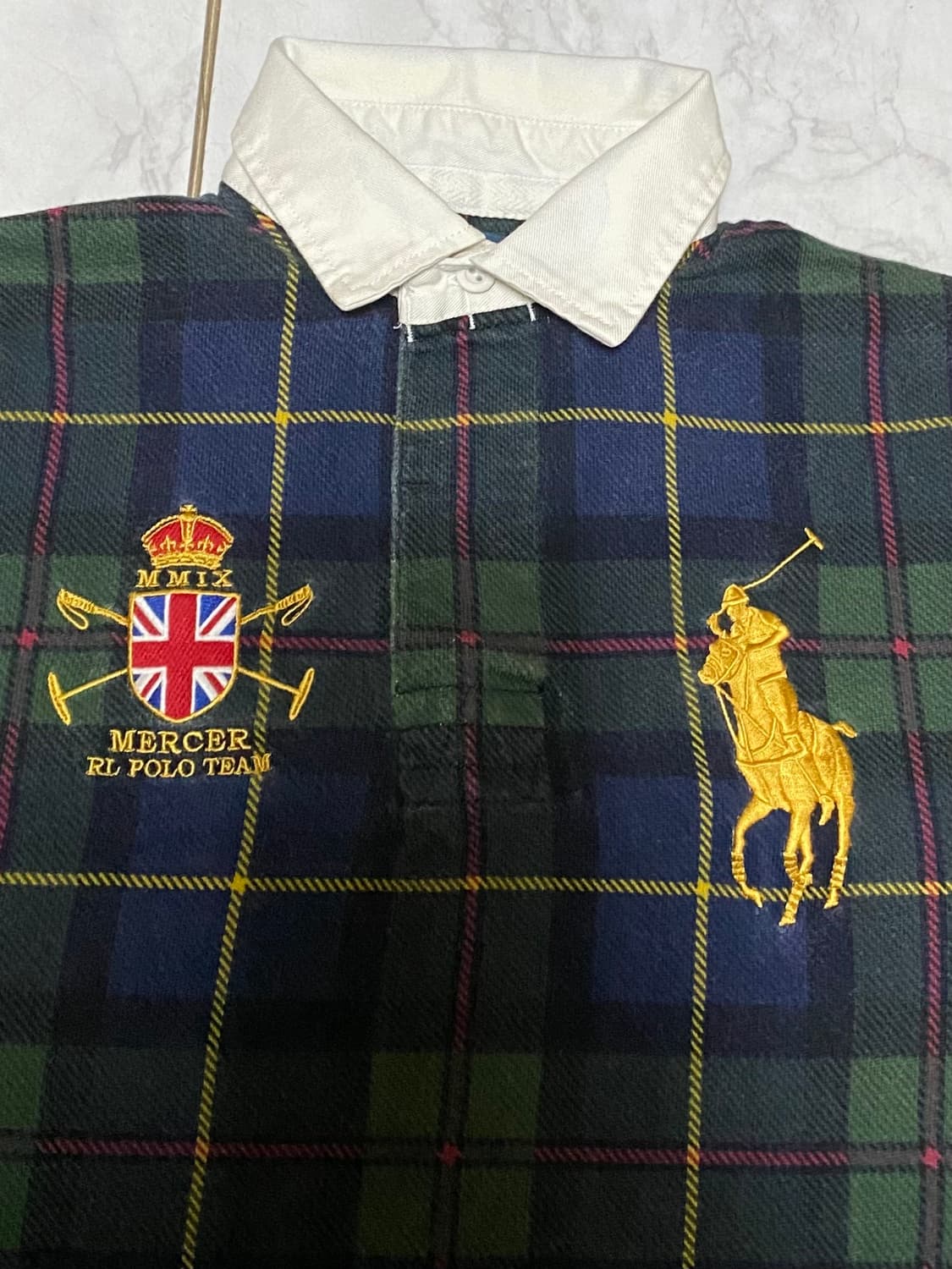 폴로 빅포니 체크 두툼 긴팔 카라티셔츠 95 사이즈 백화점판 정품 상품이미지2