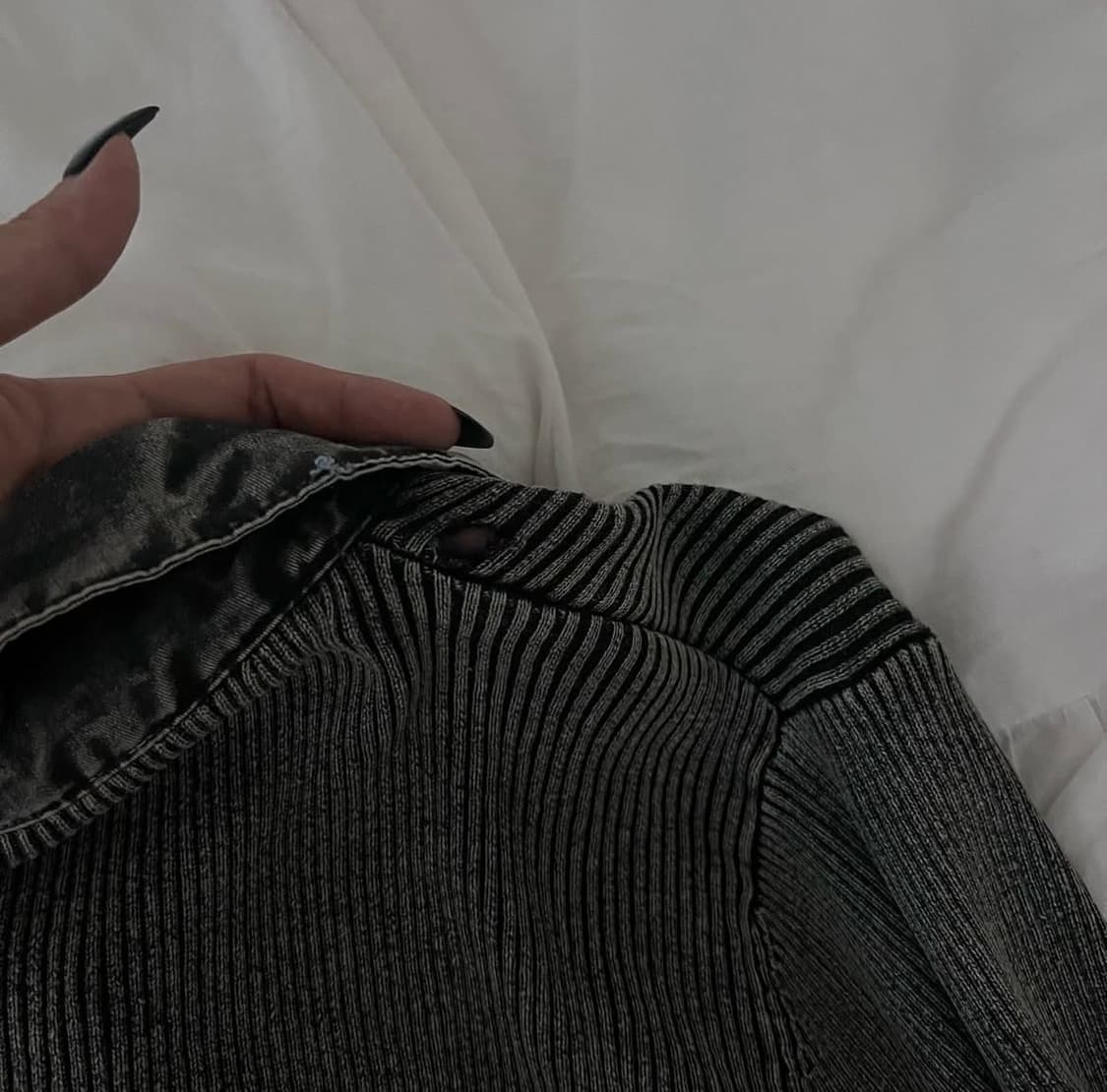 빈티지 골지 데님 집업 자켓 y2k 상품이미지3