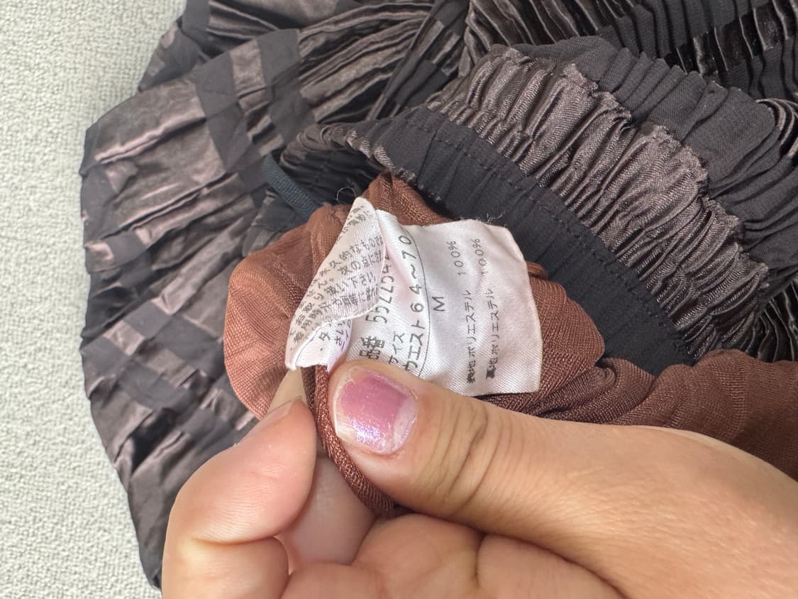 빈티지 브라운 체크 플리츠 스커트 상품이미지4