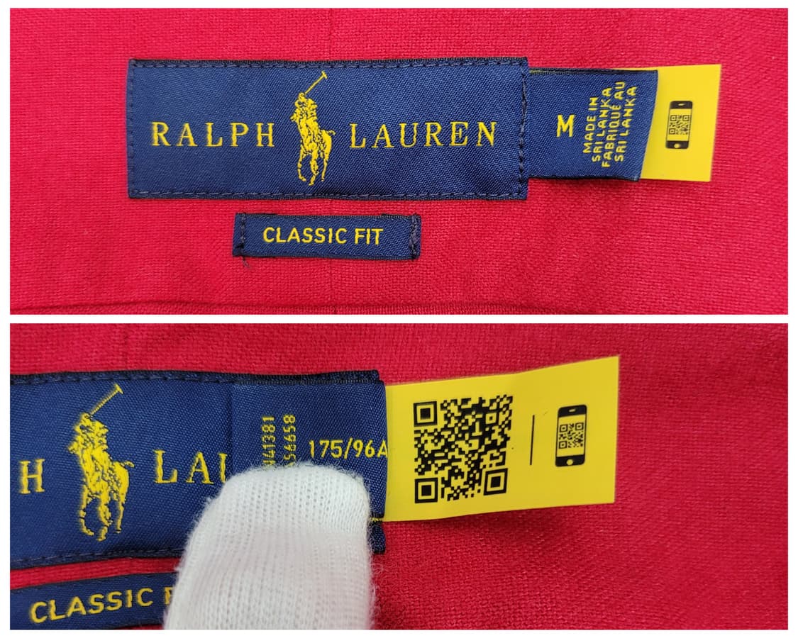 폴로랄프로렌 QR 인증 레드 클래식 셔츠 남방 M사이즈 새상품급 상품이미지8