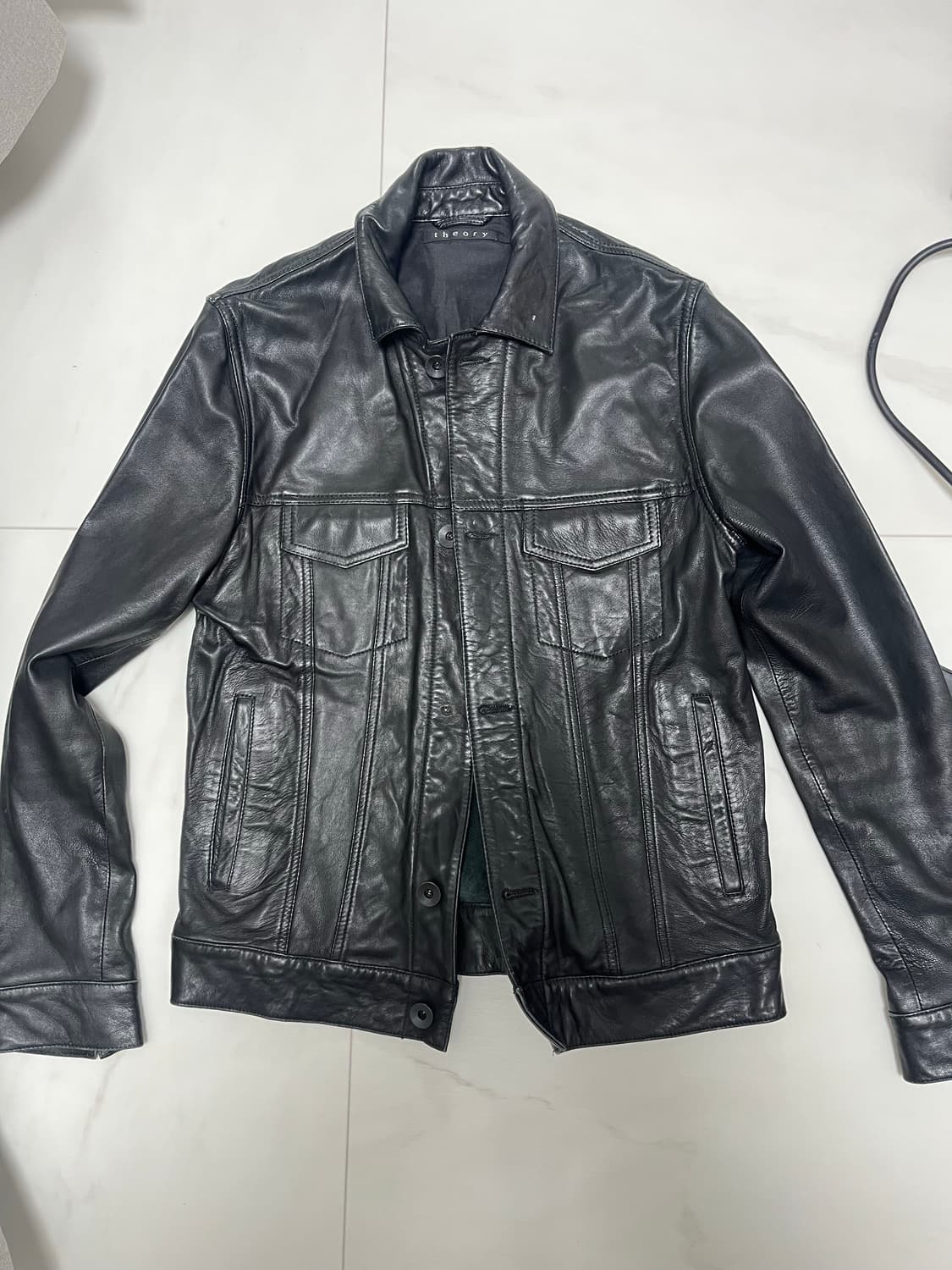 띠어리 (Theory) 레더 트러커 자켓 상품이미지1